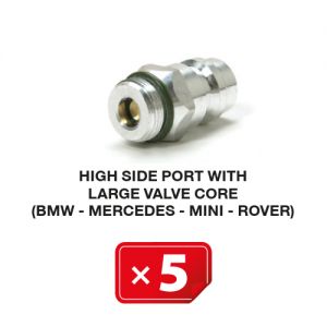 R-134a Valve de service Haute Pression mécanisme valve avec diamètre large (BMW-Mercedes-Mini-Rover) (lot de 5 pcs.)