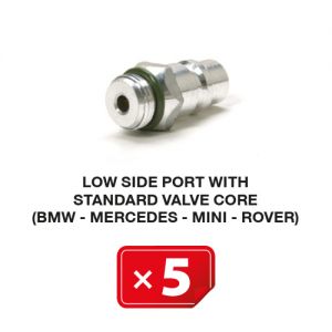 R-134a Valve de service Basse Pression mécanisme valve standard (BMW-Mercedes-Mini-Rover) (lot de 5 pcs.) R-134a Valve de service Basse Pression mécanisme valve standard (BMW-Mercedes-Mini-Rover) (lot de 5 pcs.)