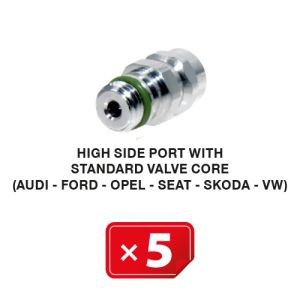 R-134a Valve de service Haute Pression mécanisme valve standard (Audi-Ford-Opel-Seat-Skoda-VW) (lot de 5 pcs.)