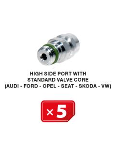 R-134a Valve de service Haute Pression mécanisme valve standard (Audi-Ford-Opel-Seat-Scoda-VW) (lot de 5 pcs.)